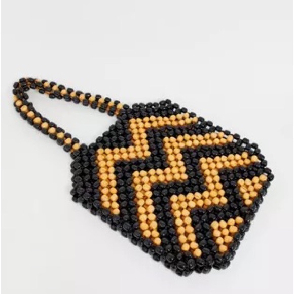 Large Wooden Beaded Shoulder Bag - Picture 2 of 6